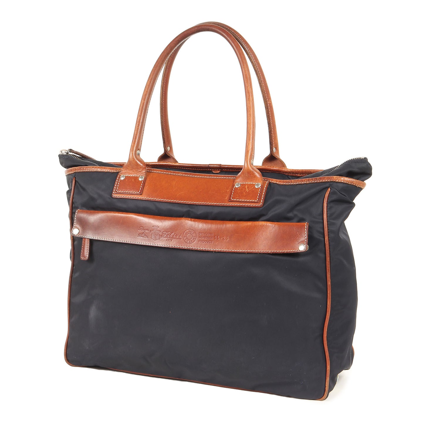 ナイロン レザー コンビ ショルダー トートバッグ (14-26) / MADE IN ITALY