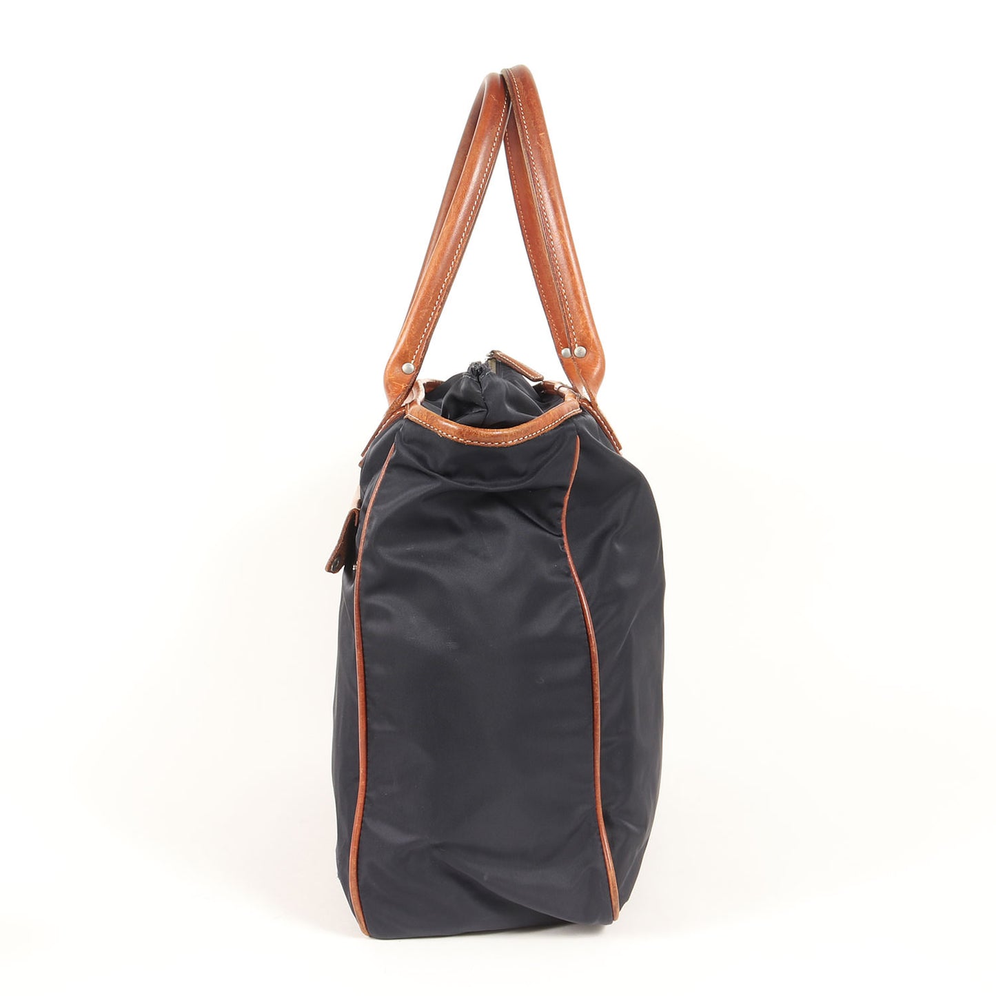 ナイロン レザー コンビ ショルダー トートバッグ (14-26) / MADE IN ITALY