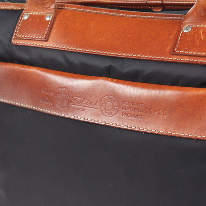 ナイロン レザー コンビ ショルダー トートバッグ (14-26) / MADE IN ITALY