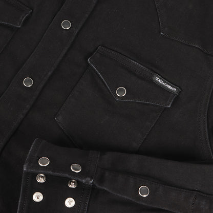 バック ロゴ プリント ストレッチ デニム ウエスタン シャツ (G5EX7D G8CY9)