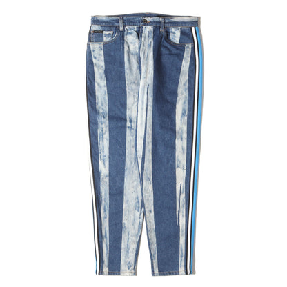 サイドライン ブリーチストライプ ストレッチ デニム パンツ (GWD9XD G8CC3)