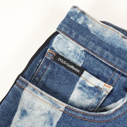 サイドライン ブリーチストライプ ストレッチ デニム パンツ (GWD9XD G8CC3)