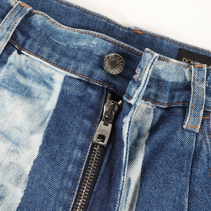 サイドライン ブリーチストライプ ストレッチ デニム パンツ (GWD9XD G8CC3)