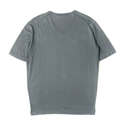 Vネック シーアイランドコットン ハイゲージ ニット Tシャツ / MADE IN ENGLAND