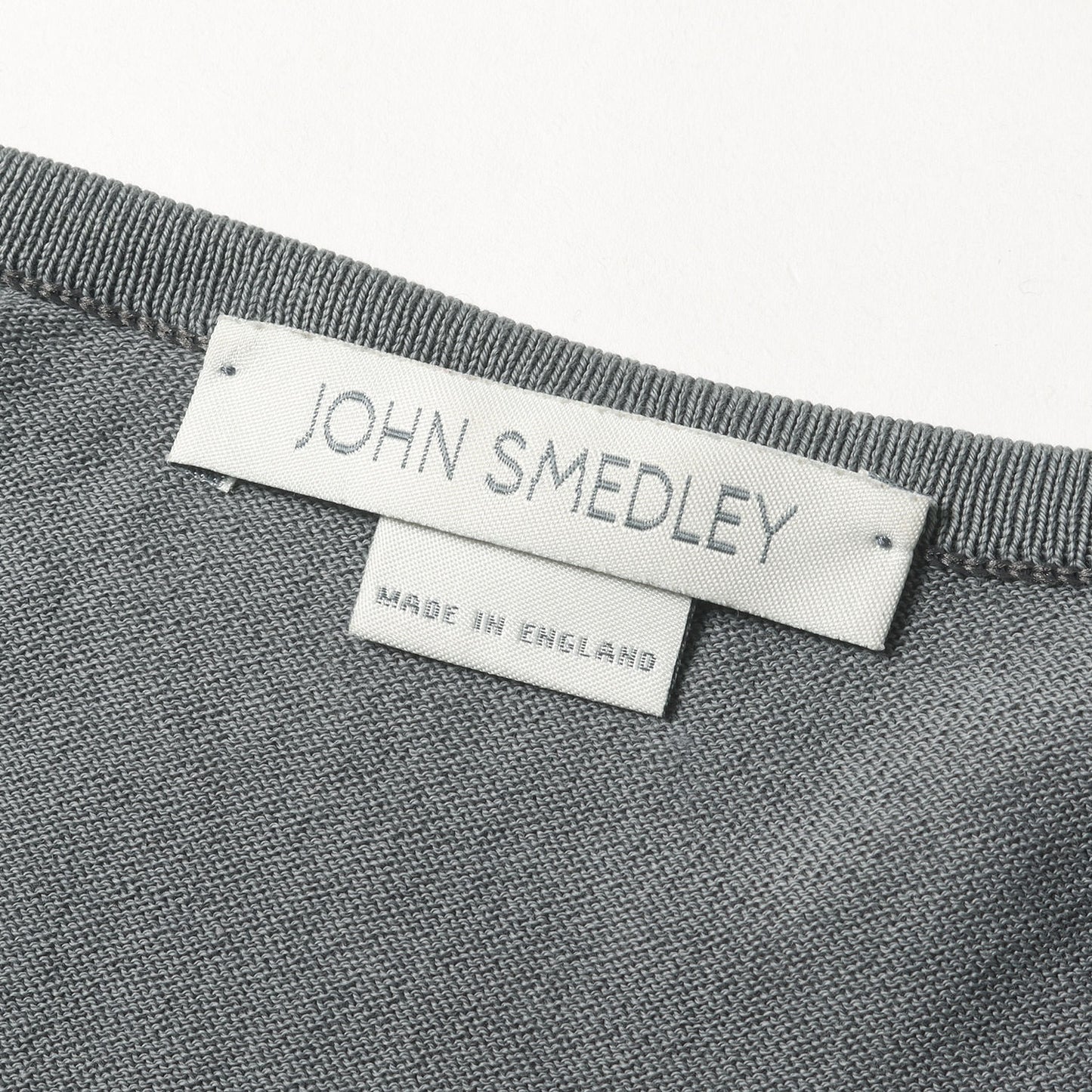 Vネック シーアイランドコットン ハイゲージ ニット Tシャツ / MADE IN ENGLAND