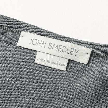 Vネック シーアイランドコットン ハイゲージ ニット Tシャツ / MADE IN ENGLAND