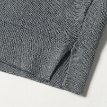 Vネック シーアイランドコットン ハイゲージ ニット Tシャツ / MADE IN ENGLAND