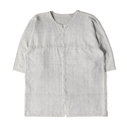 ベンガラ染め ハーフスリーブ カディシャツ