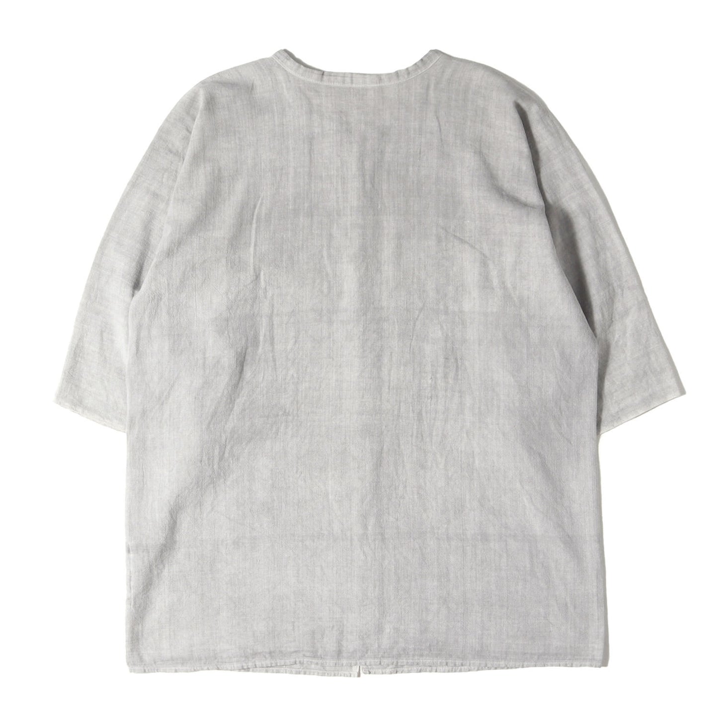 ベンガラ染め ハーフスリーブ カディシャツ