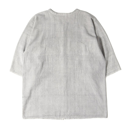 ベンガラ染め ハーフスリーブ カディシャツ