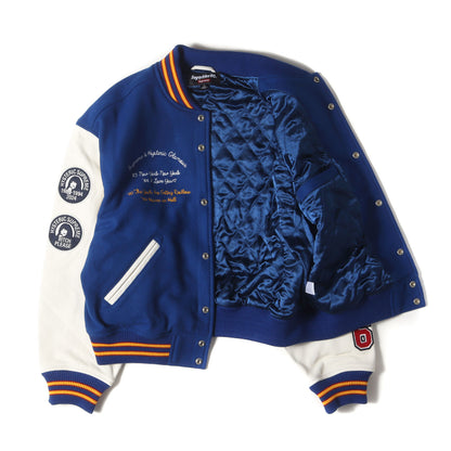 24AW × HYSTERIC GLAMOUR スリーブレザー メルトン スタジャン (HG Varsity Jacket)