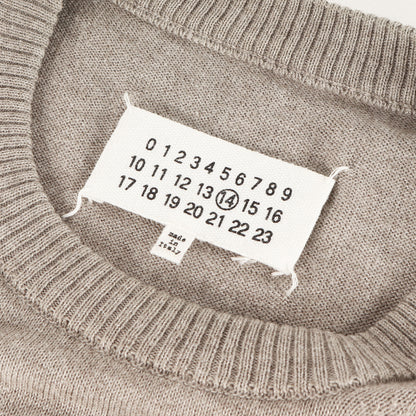 カーフレザー エルボーパッチ ハイゲージ ニット セーター (S50HA0632 S15517)