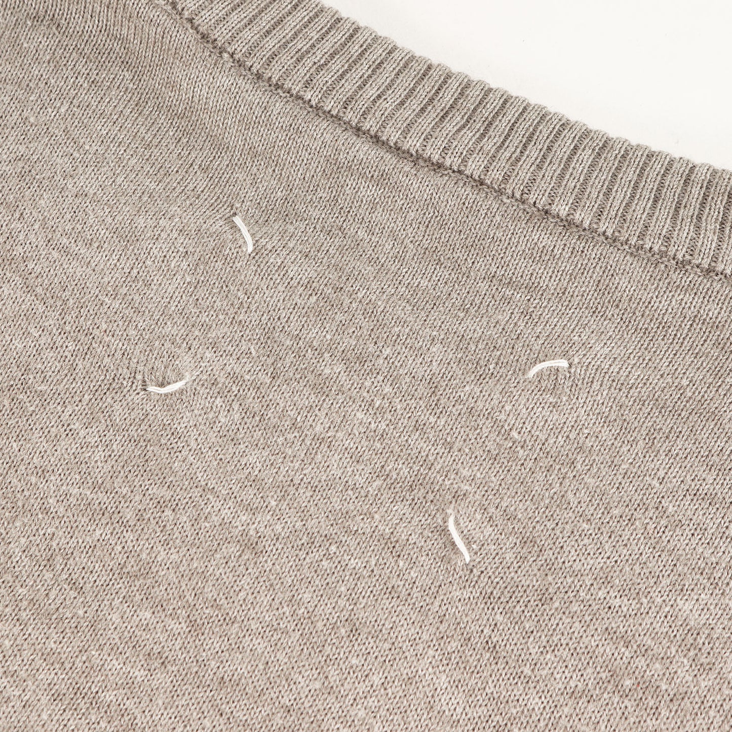 カーフレザー エルボーパッチ ハイゲージ ニット セーター (S50HA0632 S15517)