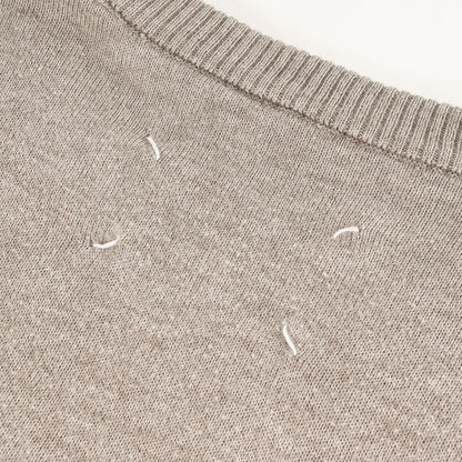 カーフレザー エルボーパッチ ハイゲージ ニット セーター (S50HA0632 S15517)