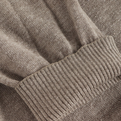 カーフレザー エルボーパッチ ハイゲージ ニット セーター (S50HA0632 S15517)