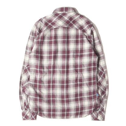 マドラスチェック リネン混フランネル ワーク シャツ (0213AH02)