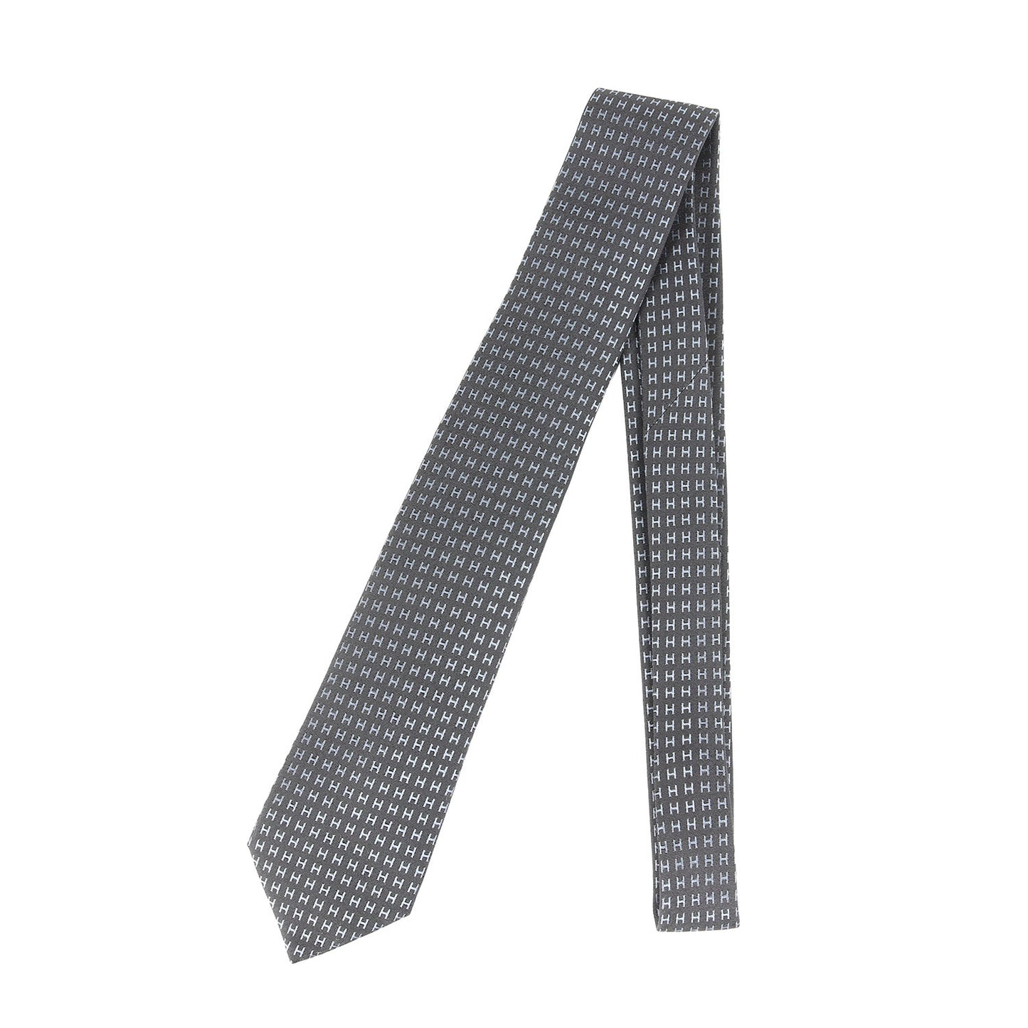24AW 現行モデル Hジャガード シルク ネクタイ (ファソネ H 036322T)