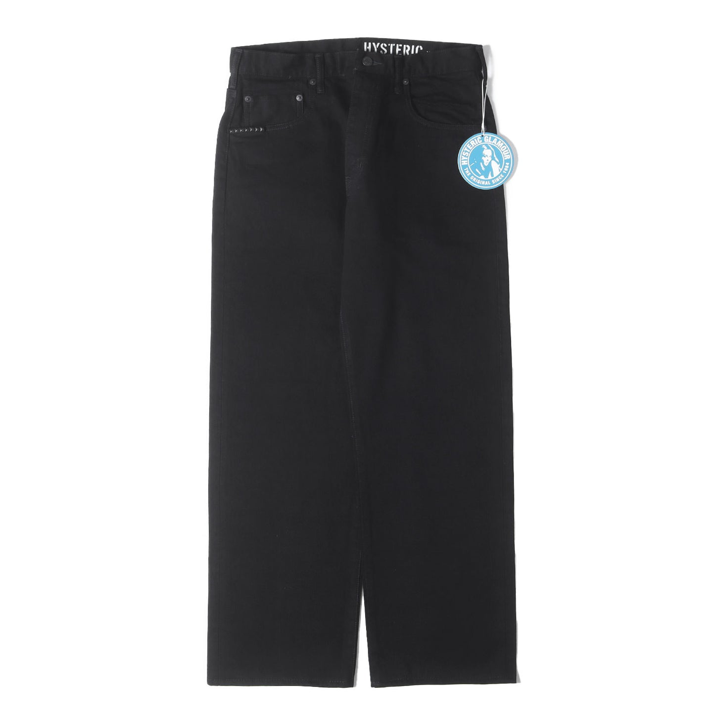24AW × MINEDENIM スタッズ ワイド ルーズストレート ブラックデニム パンツ (MND-HYS006)