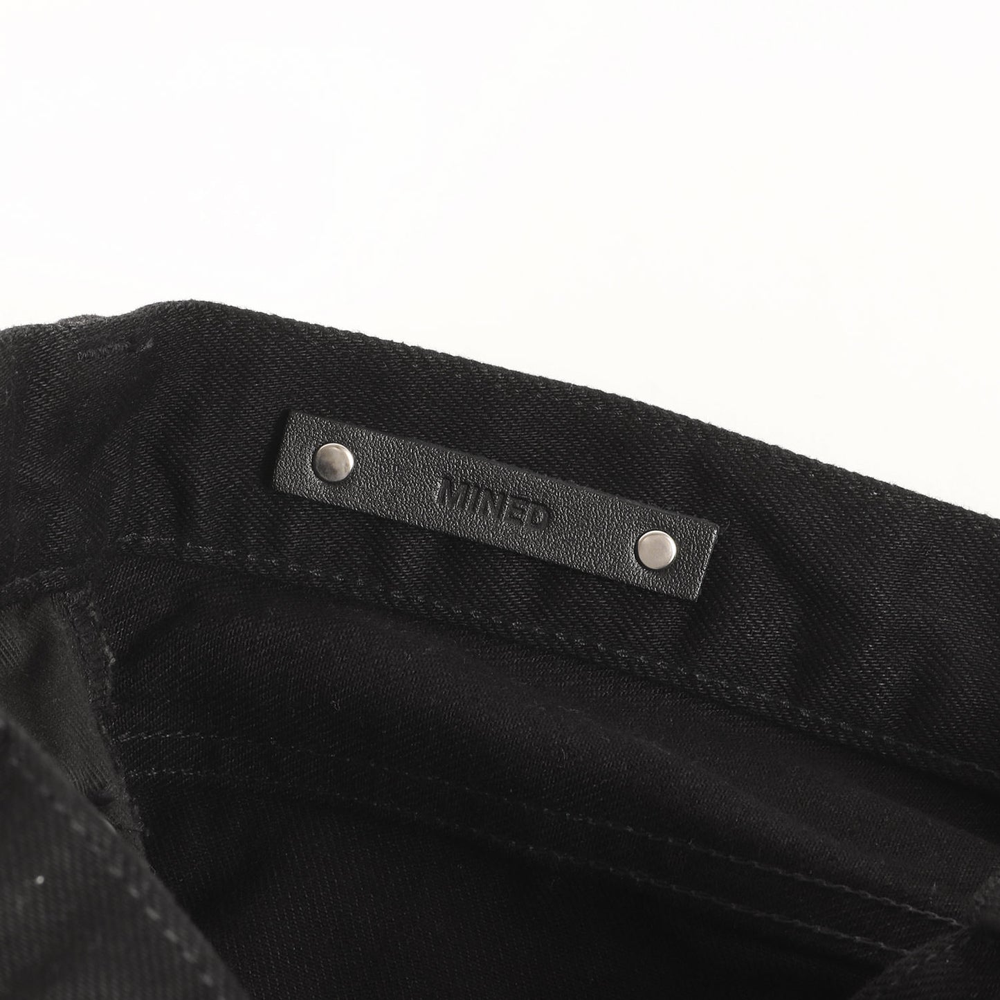 24AW × MINEDENIM スタッズ ワイド ルーズストレート ブラックデニム パンツ (MND-HYS006)