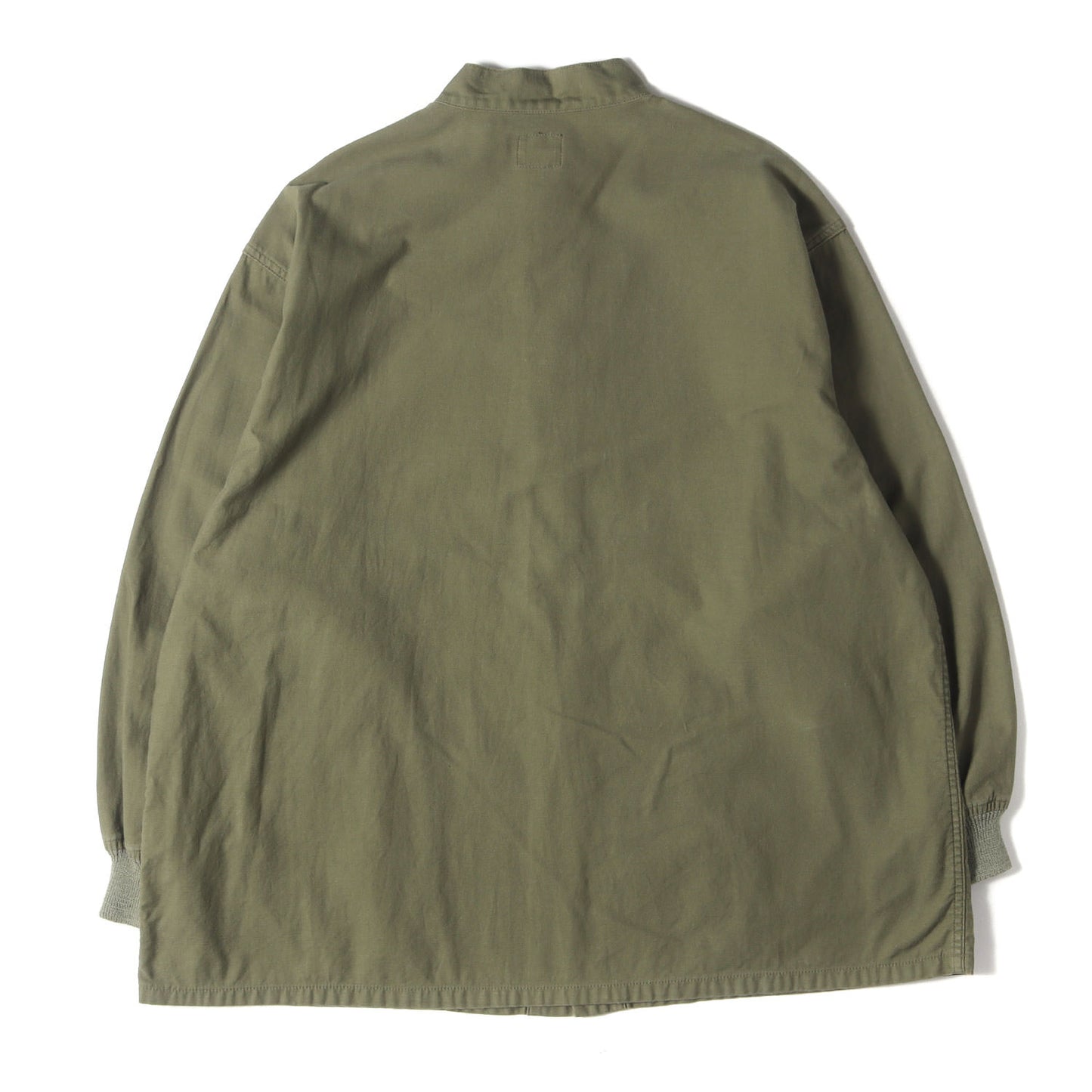 ワンポイント パピヨン 刺繍 マオカラー シャツ (S.C. ARMY SHIRT NS182)