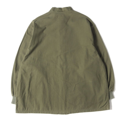 ワンポイント パピヨン 刺繍 マオカラー シャツ (S.C. ARMY SHIRT NS182)