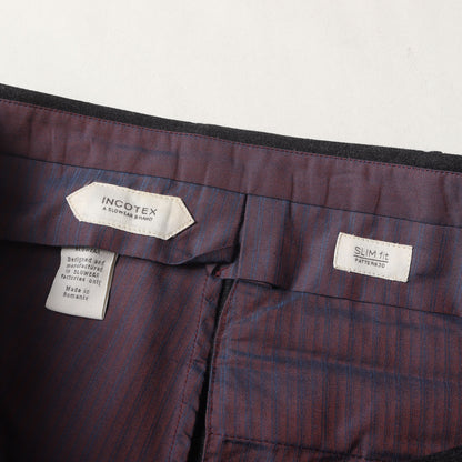 SUPER 100s ウール ライトフランネル スラックス パンツ (1AT030 1721T) / SLIM FIT