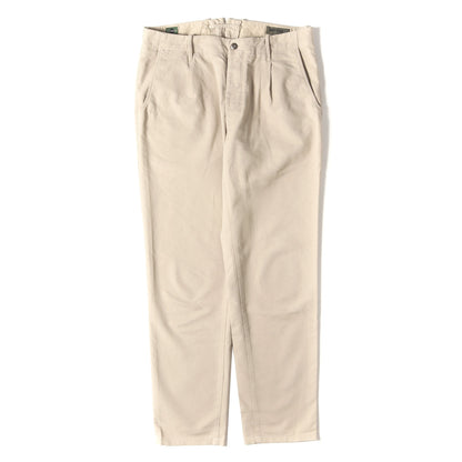 近年モデル ワンタック ガーメントダイ ストレッチ サマーサテン テーパード スラックス パンツ (10X174 90871) / TAPERED FIT
