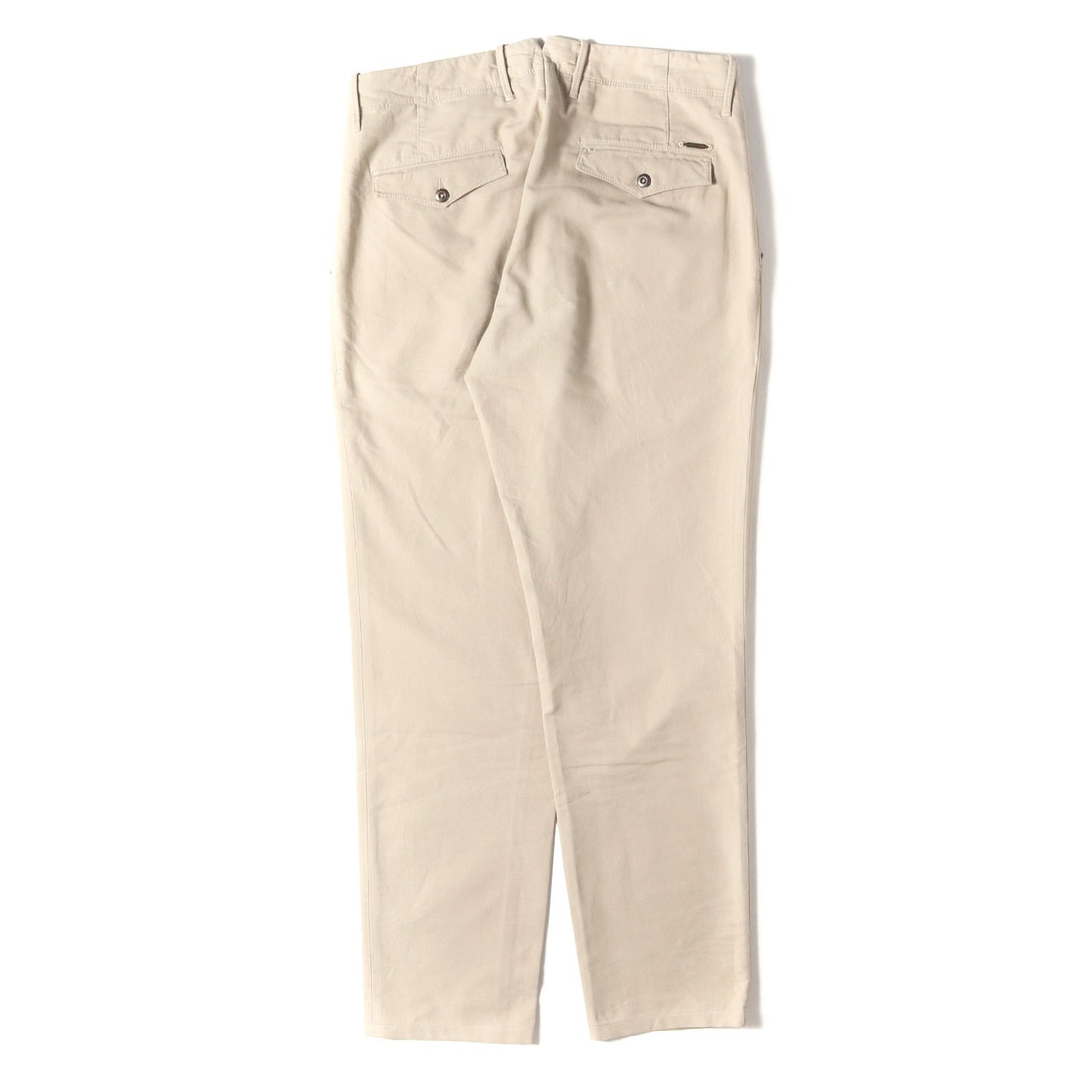近年モデル ワンタック ガーメントダイ ストレッチ サマーサテン テーパード スラックス パンツ (10X174 90871) / TAPERED FIT