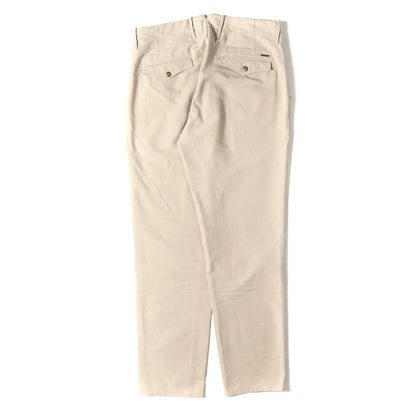 近年モデル ワンタック ガーメントダイ ストレッチ サマーサテン テーパード スラックス パンツ (10X174 90871) / TAPERED FIT