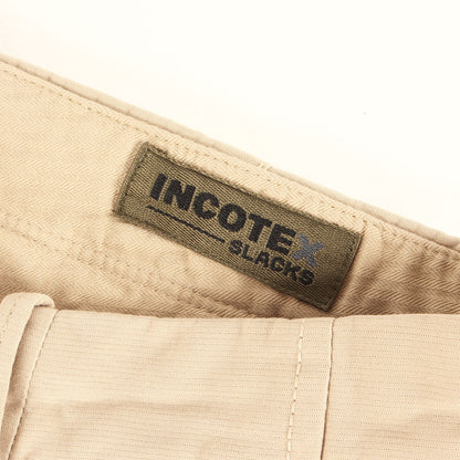 近年モデル ワンタック ガーメントダイ ストレッチ サマーサテン テーパード スラックス パンツ (10X174 90871) / TAPERED FIT