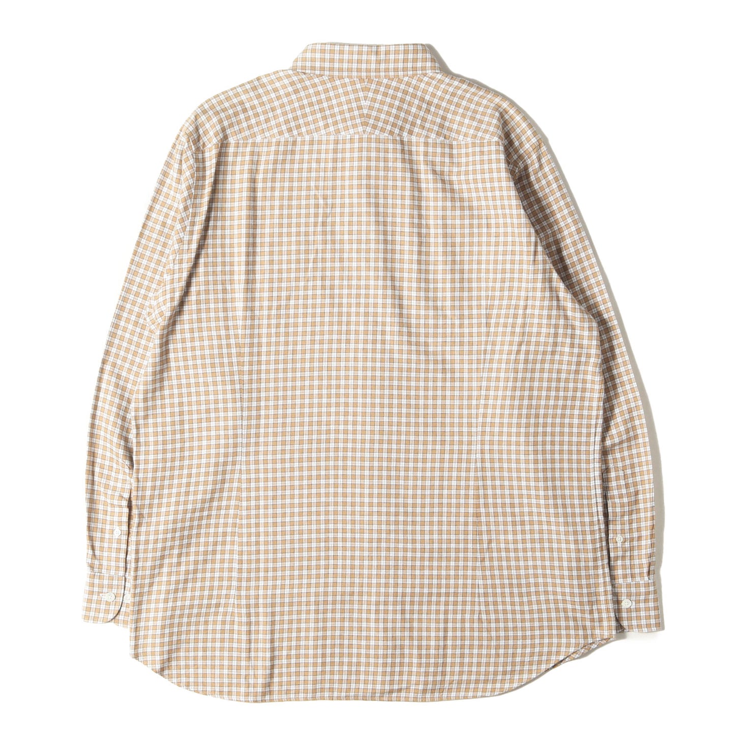 ワンポイント 刺繍 ハウスチェック カッタウェイカラー フランネル ドレス シャツ (G1M85-234-42) / MADE IN JAPAN