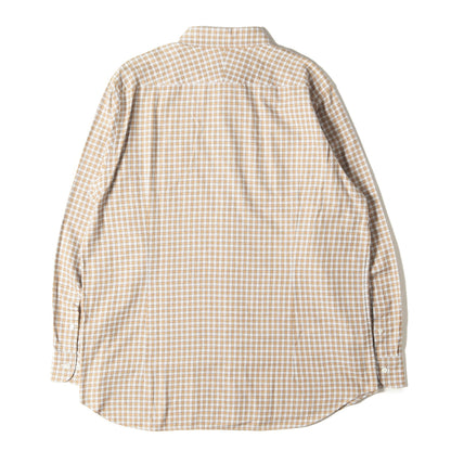 ワンポイント 刺繍 ハウスチェック カッタウェイカラー フランネル ドレス シャツ (G1M85-234-42) / MADE IN JAPAN