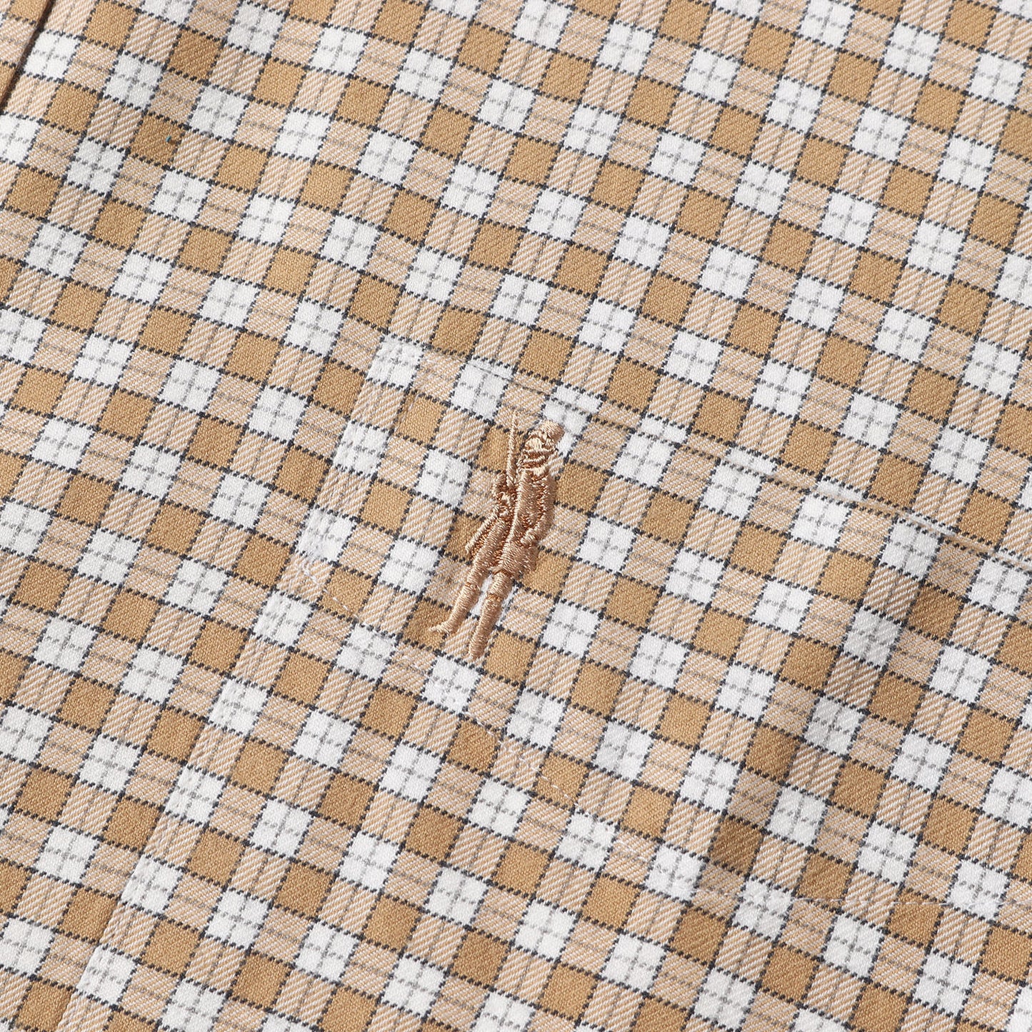 ワンポイント 刺繍 ハウスチェック カッタウェイカラー フランネル ドレス シャツ (G1M85-234-42) / MADE IN JAPAN