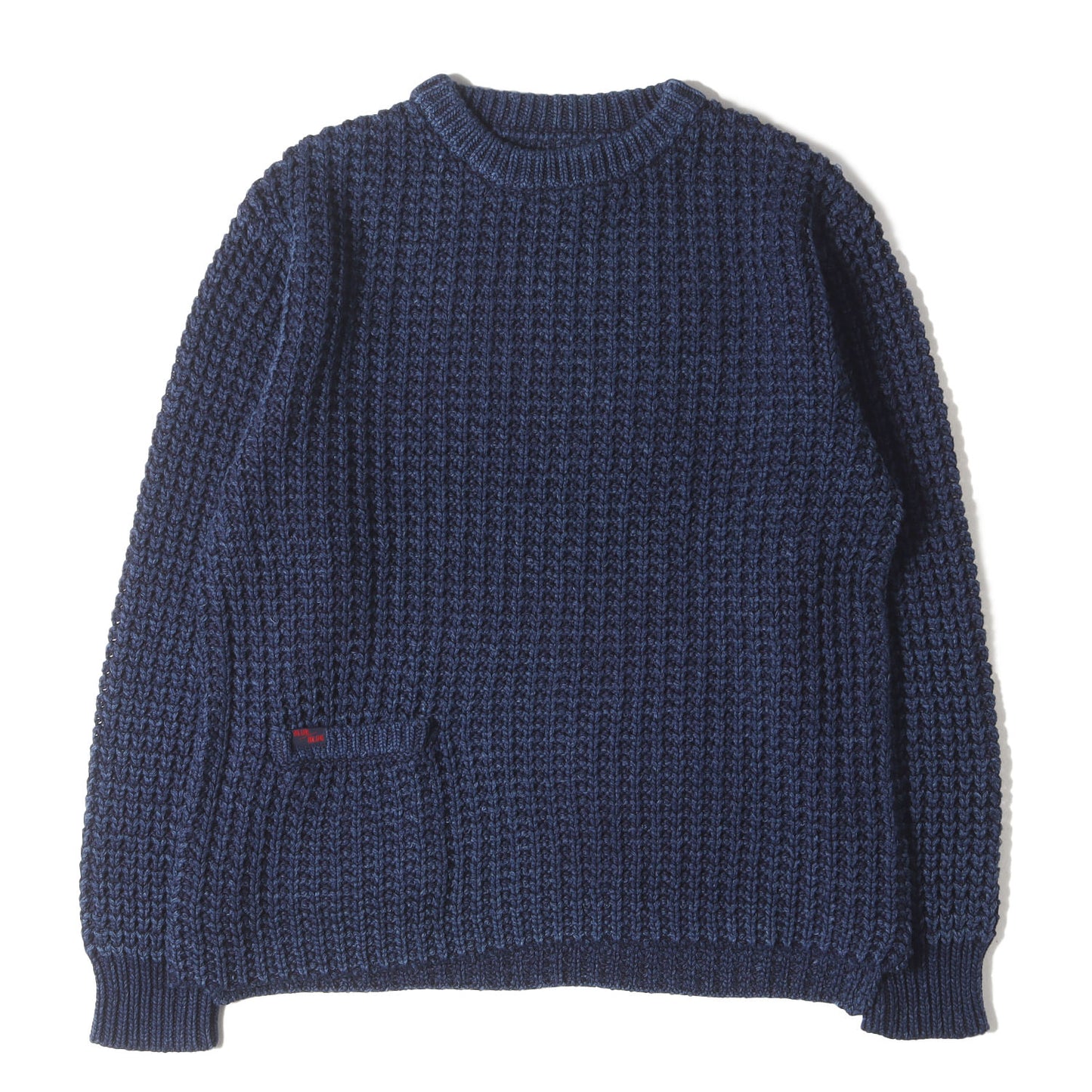 畦編み ローゲージ コットン ニット セーター (700080-898) / INDIGO DYE