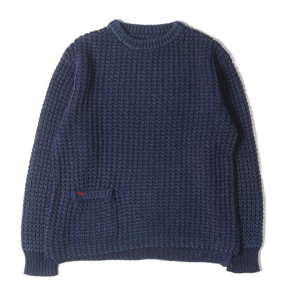畦編み ローゲージ コットン ニット セーター (700080-898) / INDIGO DYE