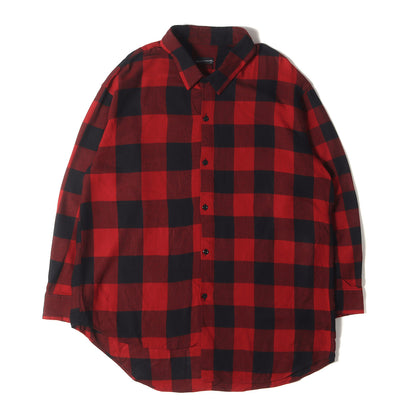 ブロックチェック アシンメトリー モダール シャツ (MODAL BLOCK CHECK ASYMMETRY SHIRT 2218-123)