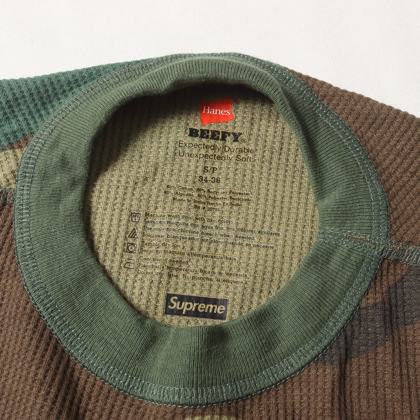 × Hanes カモ サーマル ロングスリーブ Tシャツ (Hanes Thermal Crew 1Pack)