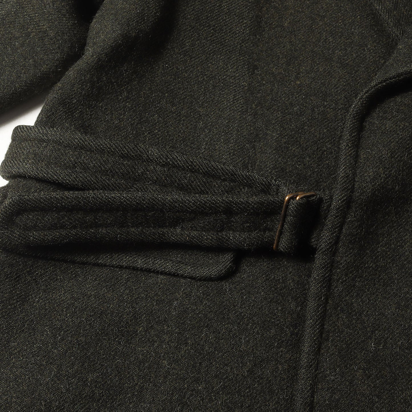 ショールカラー ベルテッド ラップコート (WOOL SHAWL COLLAR COAT Q03-04009) ※袖口裏地変色