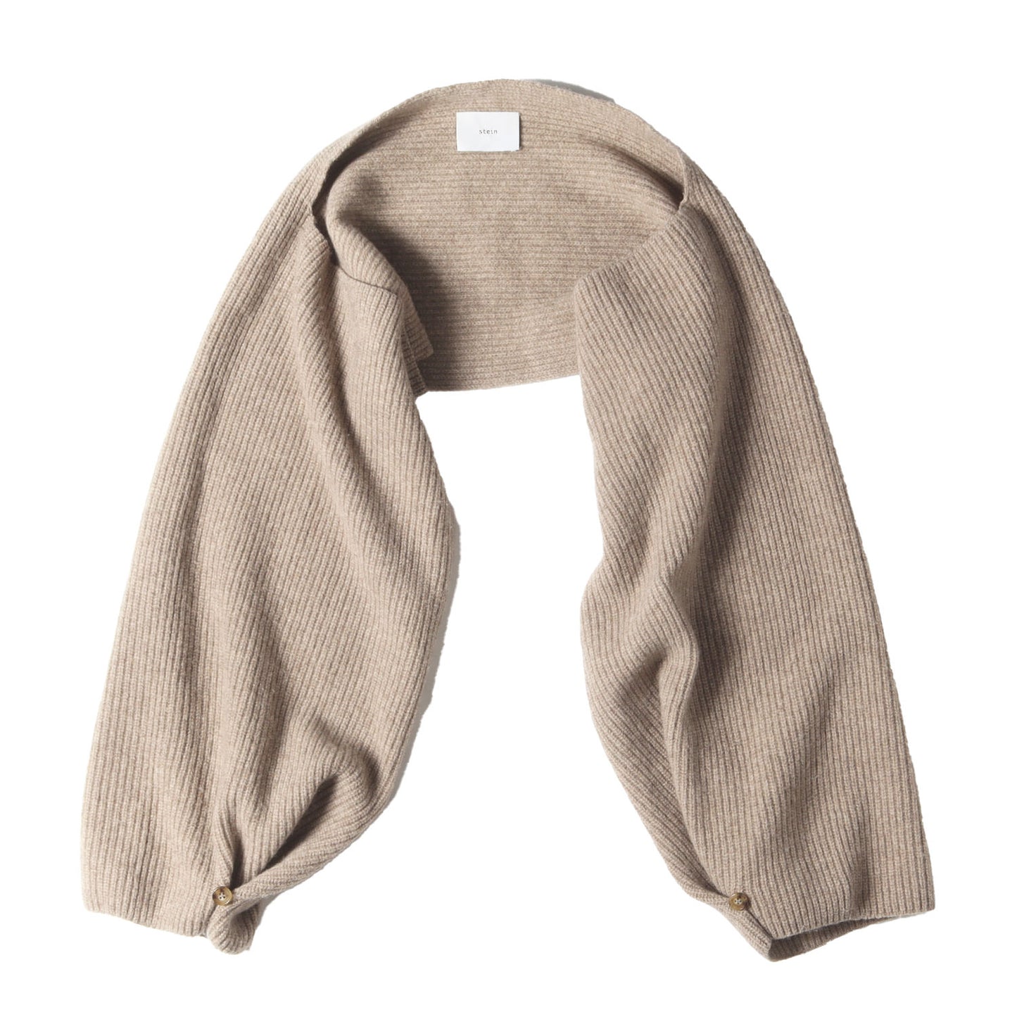 2WAY リブ編み ウール ニット マフラー スリーブ (Hand Knit Muffler Sleeves)