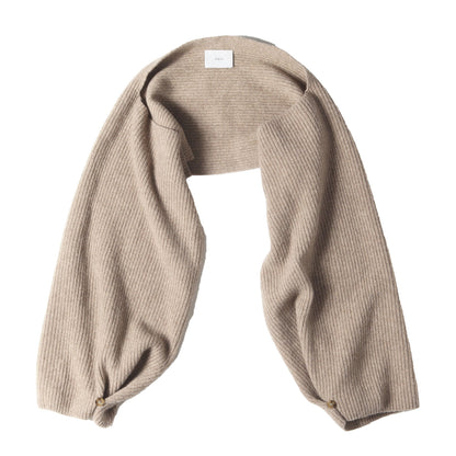 2WAY リブ編み ウール ニット マフラー スリーブ (Hand Knit Muffler Sleeves)