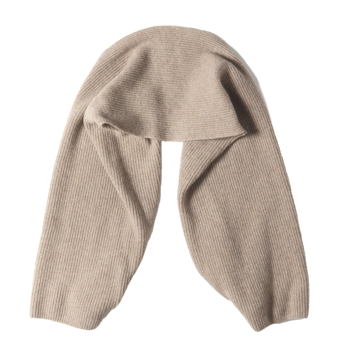 2WAY リブ編み ウール ニット マフラー スリーブ (Hand Knit Muffler Sleeves)