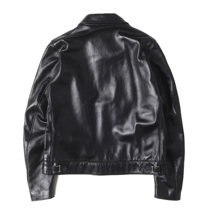 × Lewis Leathers ホースレザー ジップアップ シングル ライダース ジャケット(Lewis Leather×HYSTERIC NEBRASKA 02191LB02) / 550T