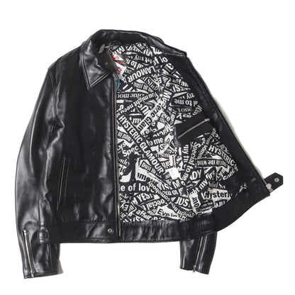 × Lewis Leathers ホースレザー ジップアップ シングル ライダース ジャケット(Lewis Leather×HYSTERIC NEBRASKA 02191LB02) / 550T