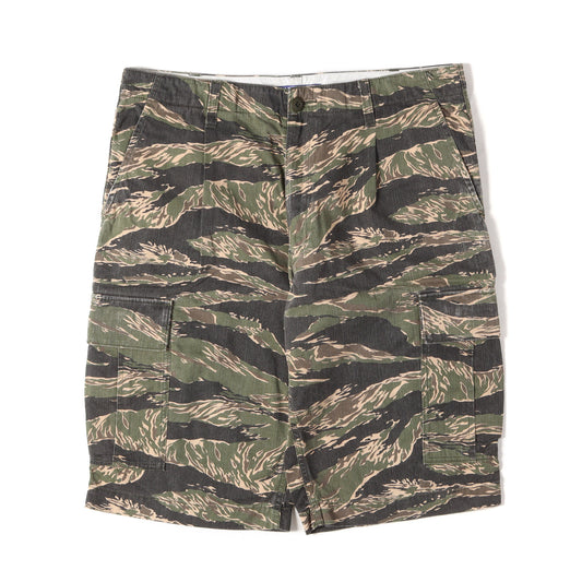 タイガーカモ ワンタック スラブ カーゴ ショート パンツ