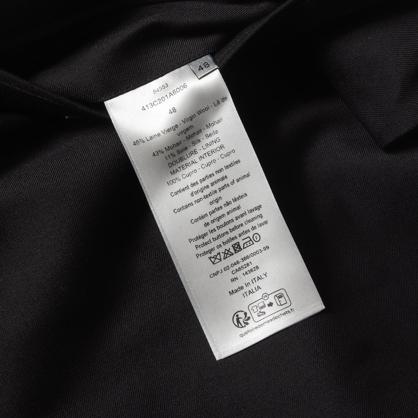 23AW シルク混モヘアウール 2B テーラード ジャケット (413C201A6006)