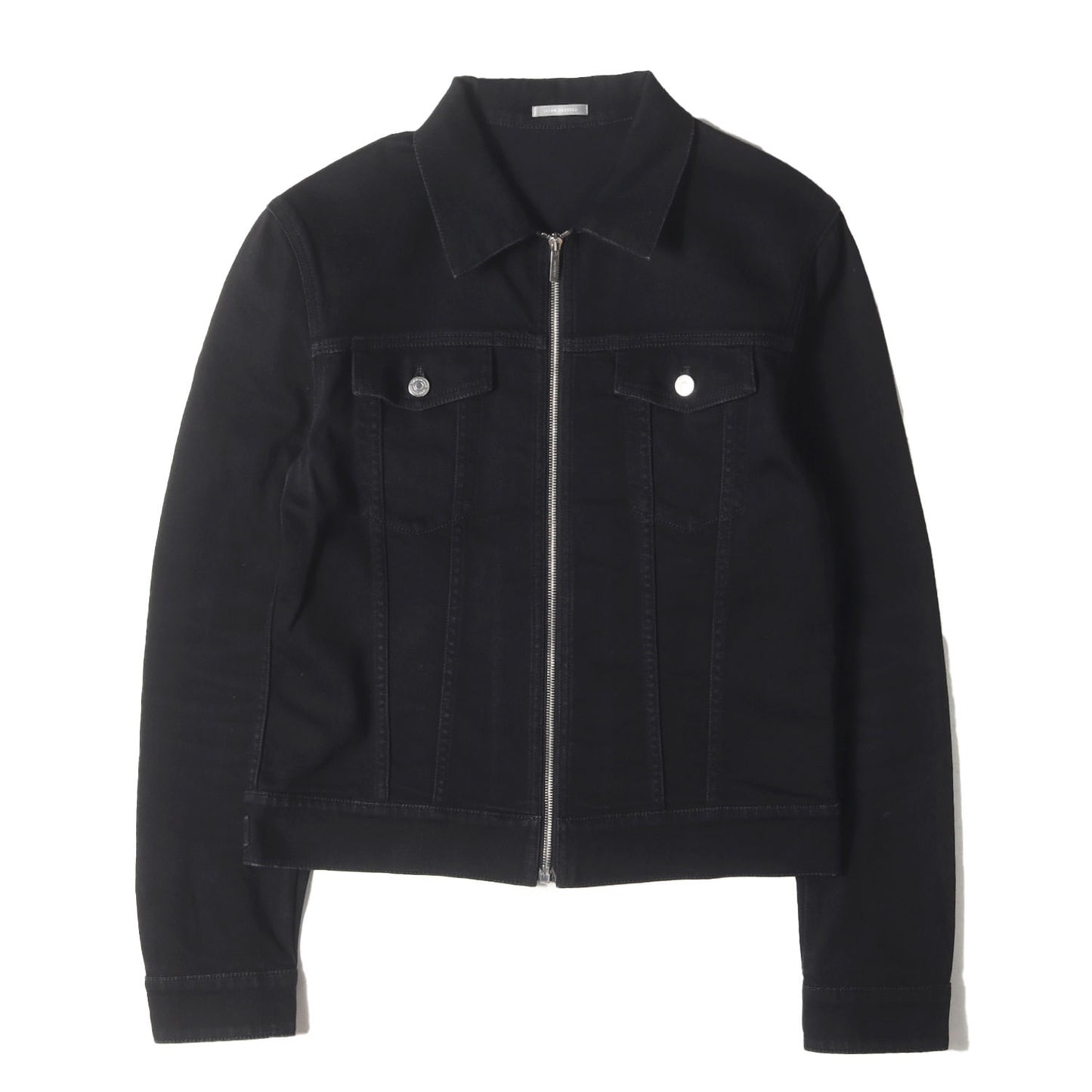 ジップアップ ストレッチ ブラック デニム トラッカー ジャケット (833C416A4209)