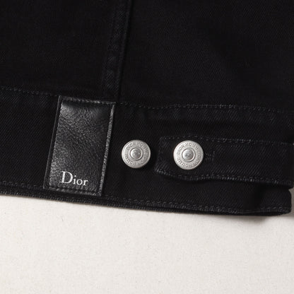 ジップアップ ストレッチ ブラック デニム トラッカー ジャケット (833C416A4209)