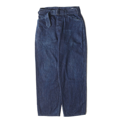 ベルテッド テーパード デニム パンツ (belted denim pants L03-03005)