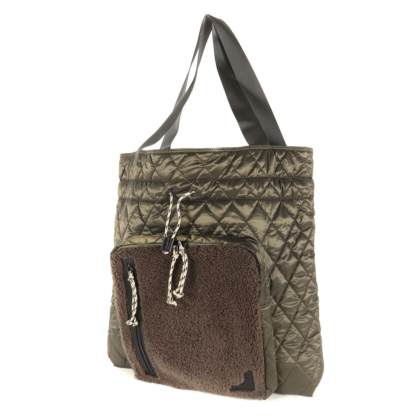 Ys 2WAY キルティング ボア ショルダー トート バッグ (QUILTED POLYESTER TOTE BAG)
