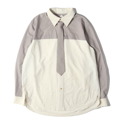 24SS ネクタイ付き ウール ローン ドレス シャツ (TIE SHIRT B 1E124-21)